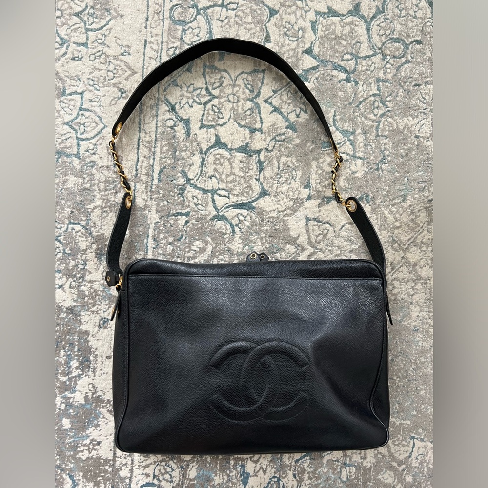 Chanel 55 Timeless Caviar Messenger Bag